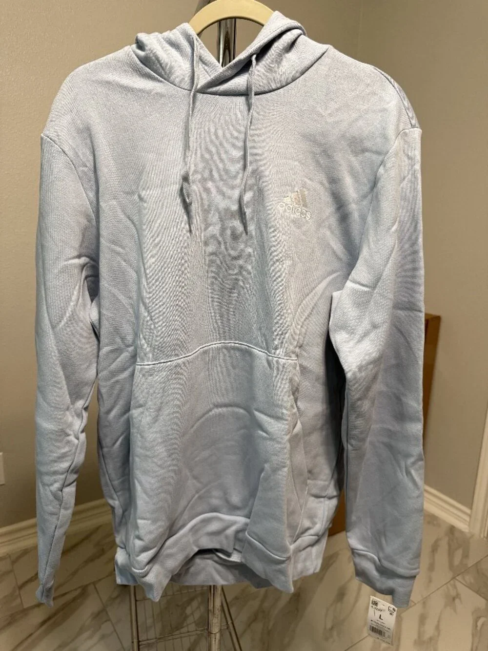 Adidas Men's Pullover Hoodie Light Blue - L